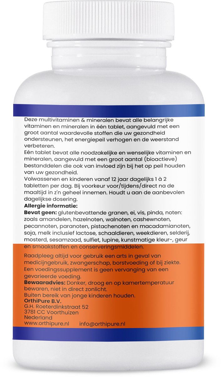 OrthiPure - Multivitaminen en Mineralen 60 tabletten
