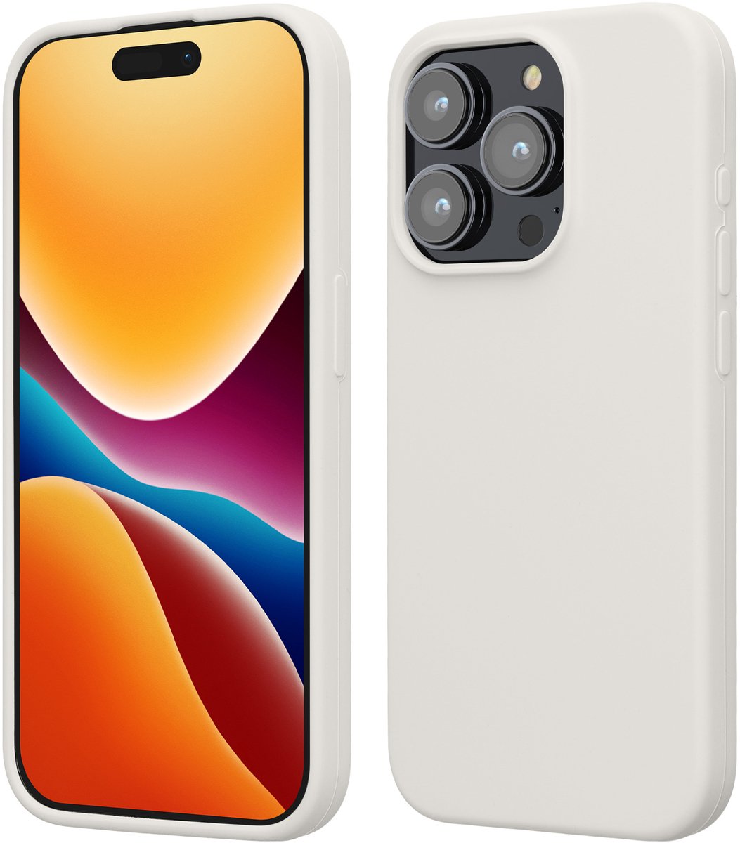 kwmobile Case voor iPhone 15 Pro - Slank TPU-Hoesje met Zachte Afwerking - In wit