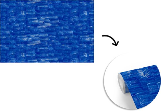 Behang - Fotobehang Verf - Strepen - Blauw - Breedte 420 cm x hoogte 280 cm