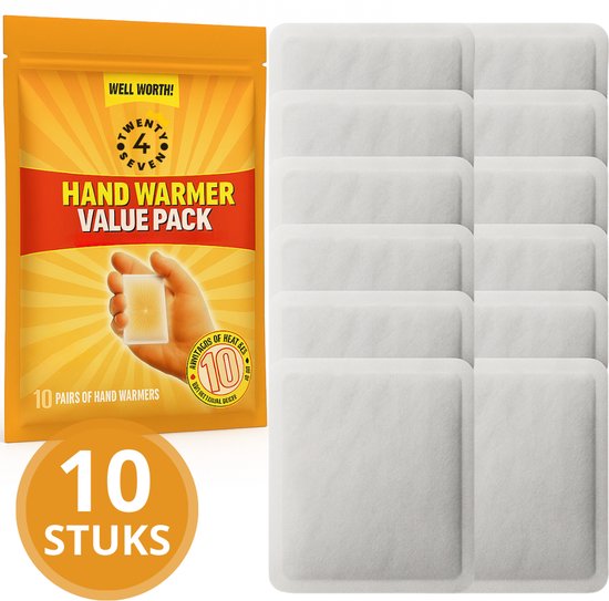 Chauffe-mains Twenty4seven® 10 pièces - Chauffe-pieds et chauffe-mains - Chauffe-poches - Coussins chauffants pour gants - 10 heures de chaleur