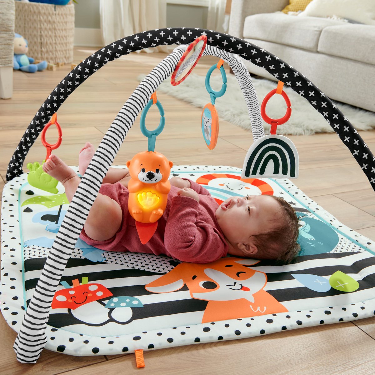 Fisher-Price 3-in-1 Muziek Glow & Grow Gym, Baby Speelmat - Met Lichtjes en Sensorisch Speelgoed voor Pasgeborenen — afbeelding 9