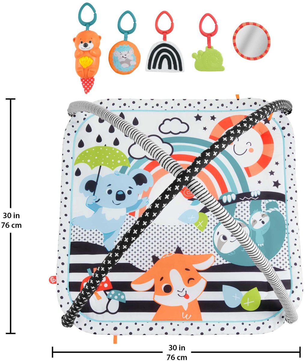 Fisher-Price 3-in-1 Muziek Glow & Grow Gym, Baby Speelmat - Met Lichtjes en Sensorisch Speelgoed voor Pasgeborenen — afbeelding 8