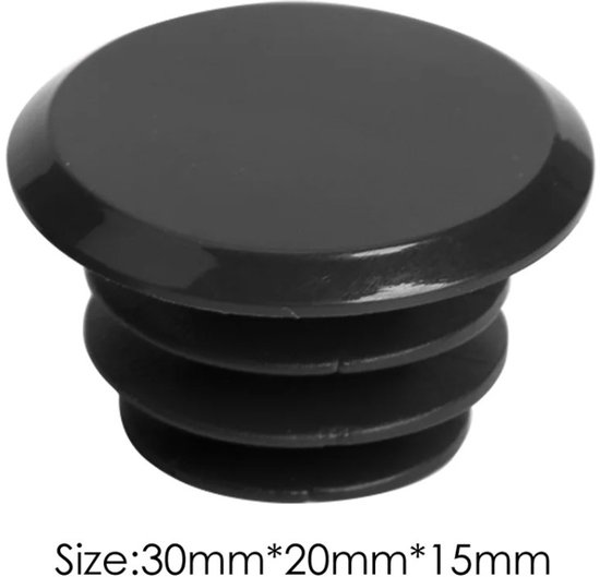 Stuurdoppen Zwart Kunststof - 2 Stuks - End Caps voor Racefiets & MTB - Ø18-20mm - Fietsstuur — afbeelding 2