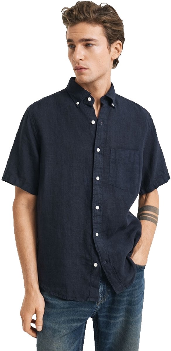 Gant 3240121 Overhemd Met Korte Mouwen Blauw L Man