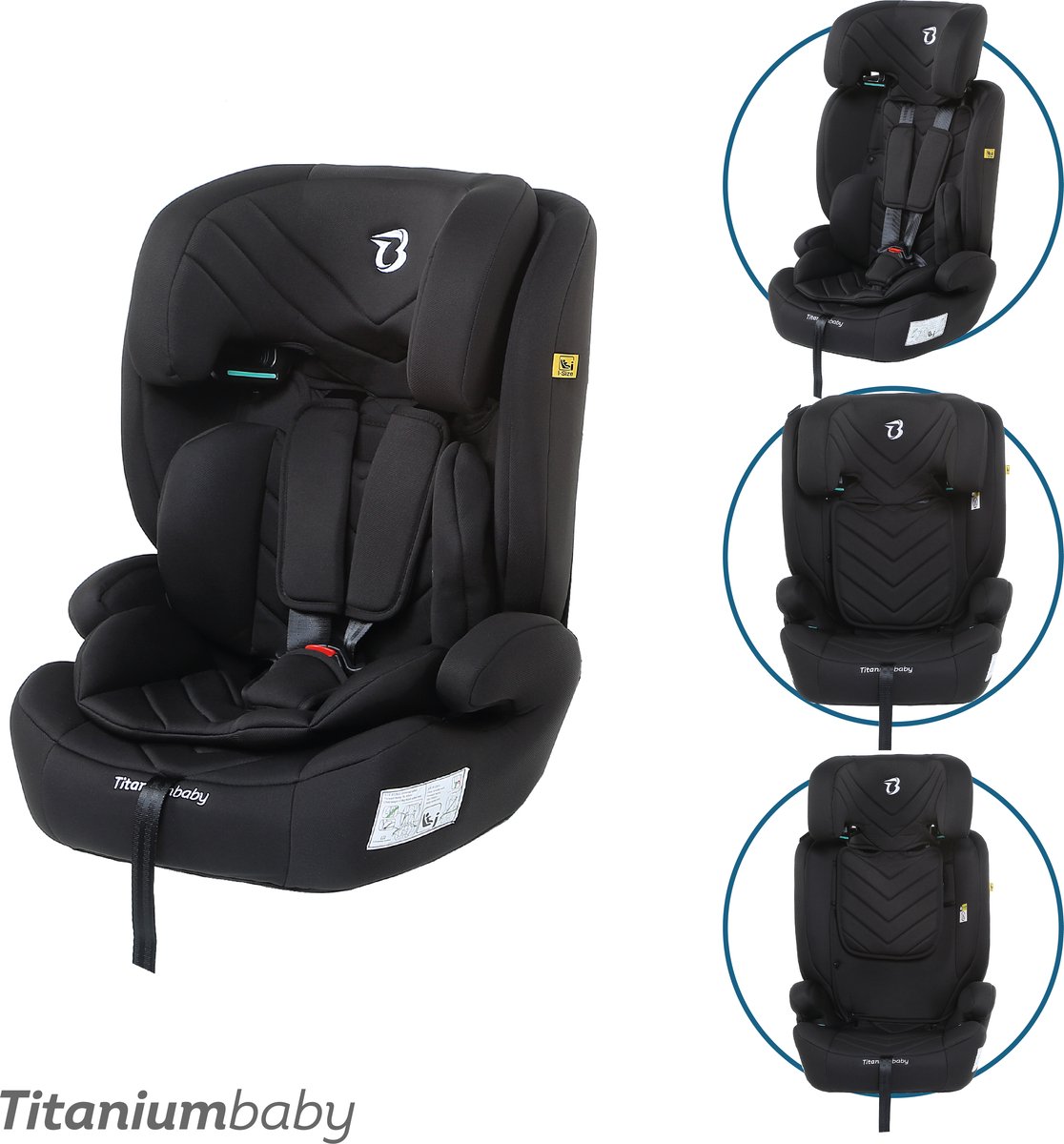 Titaniumbaby Niklas Zwart 76-150 cm i-Size Autostoel TB-5915