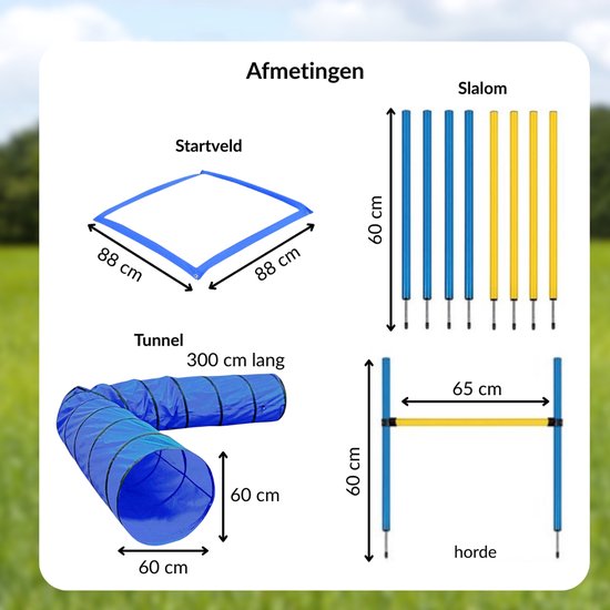 PawHut behendigheidsoefenset, slalom, horden, springring, 3-in-1