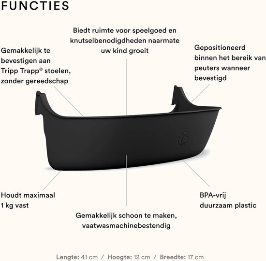 Stokke® Tripp Trapp® Stoel - Storage Opbergbakje | Zwart — afbeelding 5