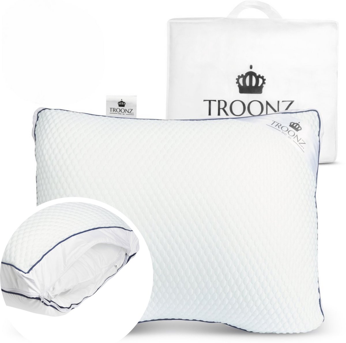 Troonz Hoofdkussen Dreamscape Plus 60x70 cm - Aanpasbaar Hoofdkussen - Ondersteuning voor Iedere Slaper