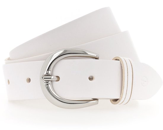 Tamaris Ceinture Femme Essential Classics 40 Mm - Cuir Tannage Végétal & Boucle Double Argent Brillant