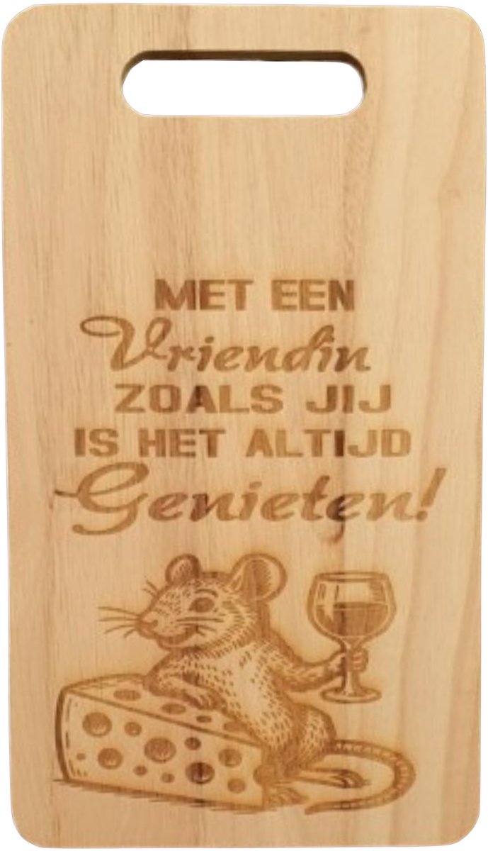 Snijplank - serveer - tapas plank - Tekst met een Vriendin zoals jij