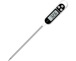 Digitale Keukenthermometer- Zeer nauwkeurige thermometer voor koken met roestvrijstalen sonde voor braden, grillen en koken. Meetbereik -50 °C tot 300 °C.