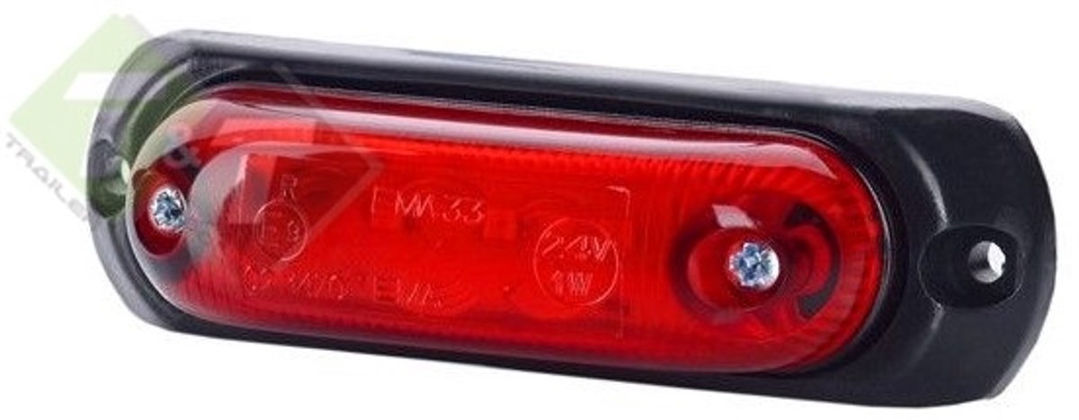 led zijmarkeringslamp universeel rood 3x led - contourlamp - zijlamp - led breedtelamp