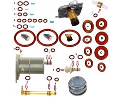 Pakkingen - reparatieset - oring - O-ring voor DELONGHI Magnifica Caffe Corso - Vervangend product - Leveringsomvang 24 stuks afdichtingen 1 stuk smeermiddel