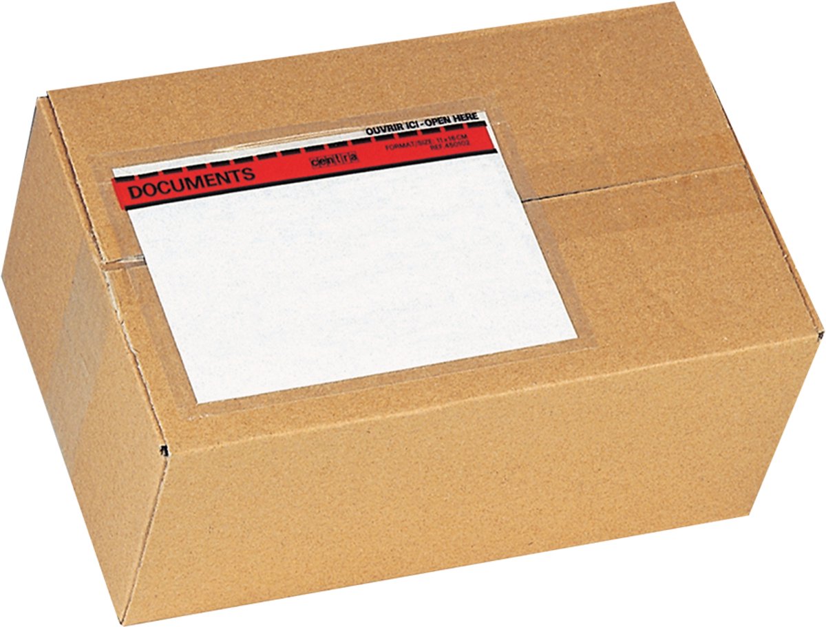 GPV documenthoezen, 110 × 220 mm, zelfklevend, transparant, 100 stuks