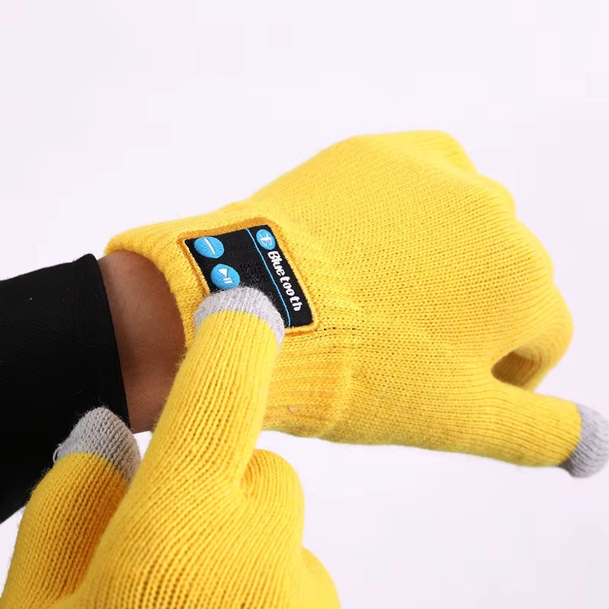Bluetooth Handschoenen met Audio & Touchscreen – Warme Draadloze Telefoon Beantwoorden Handschoenen voor Muziek Luisteren Fietsen Wandelen Outdoor – Bluetooth Thermohandschoenen Winter Geel