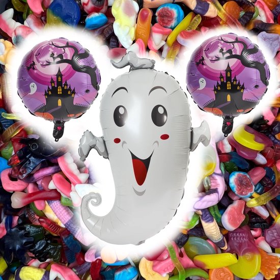 Halloween snoep 1 Kg - met een spook GRATIS Halloween Ballon - Griezel Spook snoep - Traktatie - Decoratie - Versiering - Snoepgoed