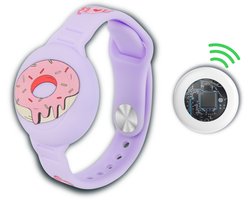 Locaro – Tracker Kind - Werkt met Apple Find My - Locatie armband voor kinderen – Geschikt voor Apple Airtag - Waterbestendig - Met geluidssignaal - Donut
