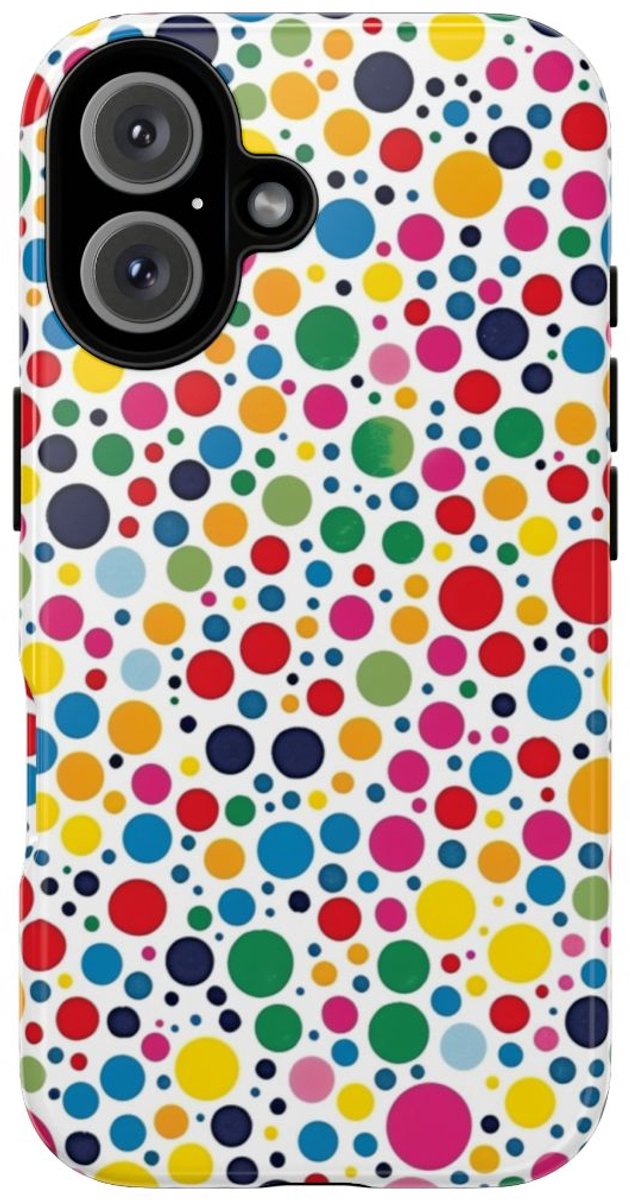 Vrolijk Stippenpatroon in Kleurrijk Design – Telefoonhoesje Geschikt voor iPhone 16