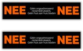 Autocollants pour boîte aux lettres No No - 14x3cm - lot de 2 - Autocollants No No - UV et waterproof