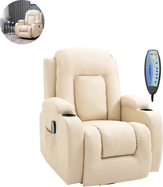 Smart-Elite Massagestoel Elektrisch Crème Relaxfauteuil - Smart-Elite - €517,95
