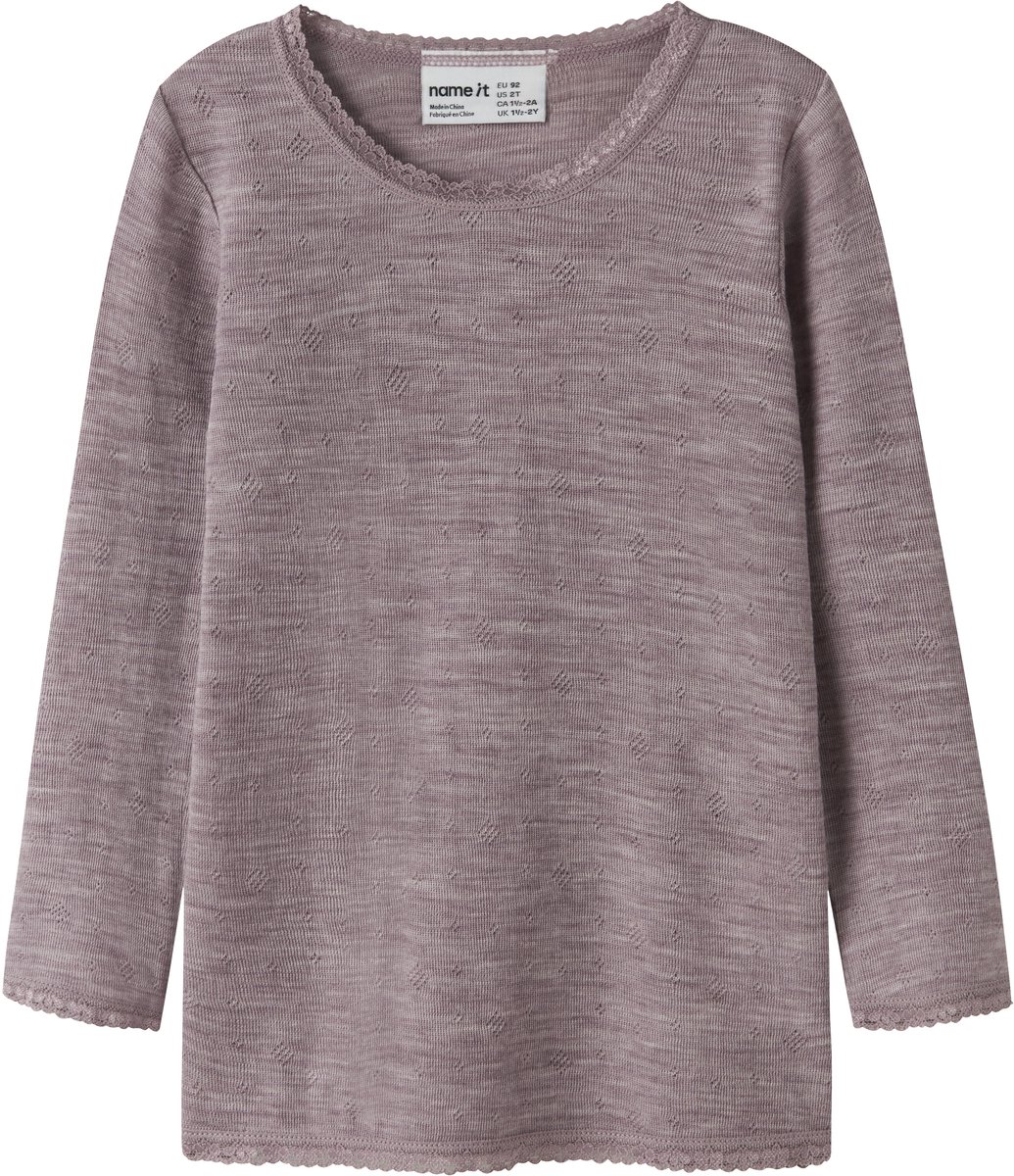 NAME IT - NMFWANG WOOL NEEDLE LS TOP SOLID NOOS - Meisjes - Lange mouwen shirts