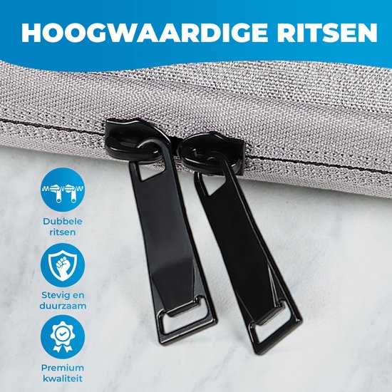 Housse pour ordinateur portable - Convient pour 15 / 15,3 / 15,6 pouces - Protection 3 couches - Housse pour ordinateur portable - Housse pour ordinateur portable - 2 compartiments verrouillables - Grijs