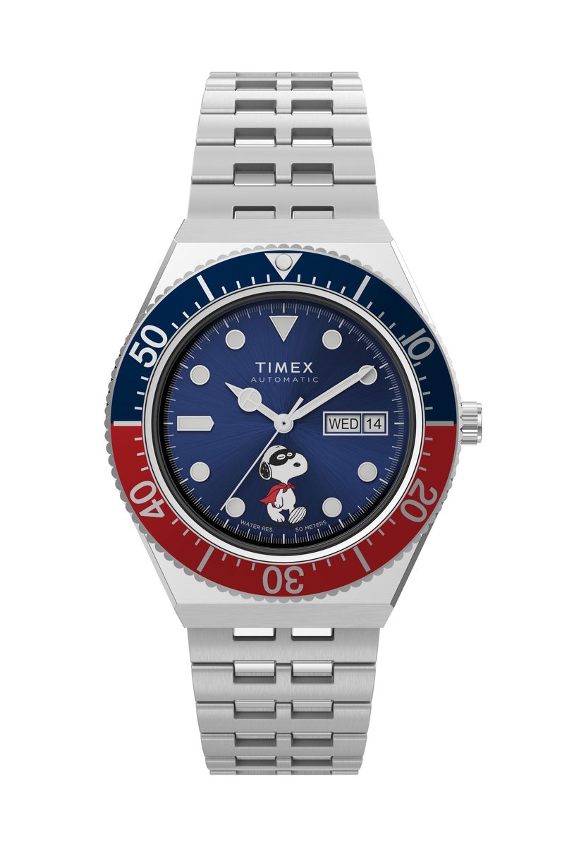 Timex M79 Automatic X Peanuts Automatisch Horloge Zilveren Toon Case: 100% Stainless Steel | Armband: 100% Stainless Steel 40 mm TW2W47500OX