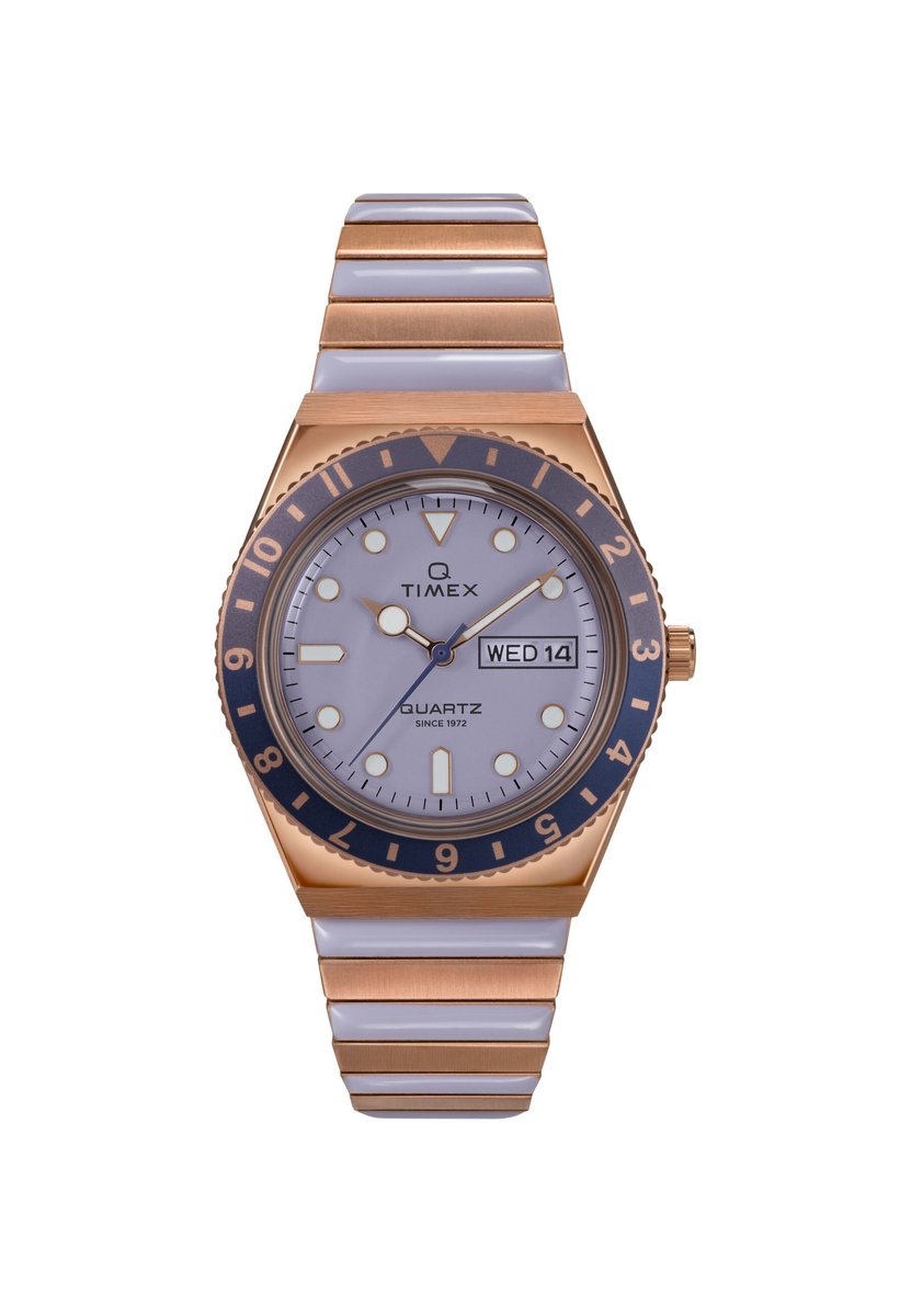 Timex Q Timex Quartz Analoog Horloge Paars Kast: 100% Roestvrij Staal | Armband: 100%Roestvrij Staal 36 TW2W87600AJ, TW2W87700AJ, TW2W87800AJ