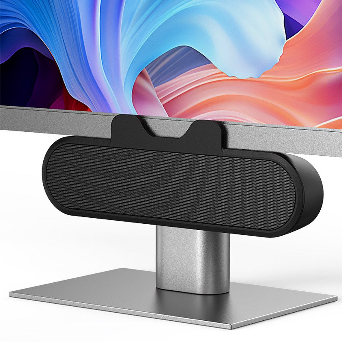 Crrynuo draagbare clip-on computerluidsprekers - 10W - met HD-stereogeluid - Clip-on voor 0,1-1,1 inch monitoren - Geschikt voor pc-monitoren-laptops-mobiele telefoons-desktops-buitengebruik - Plug and Play (zwart)