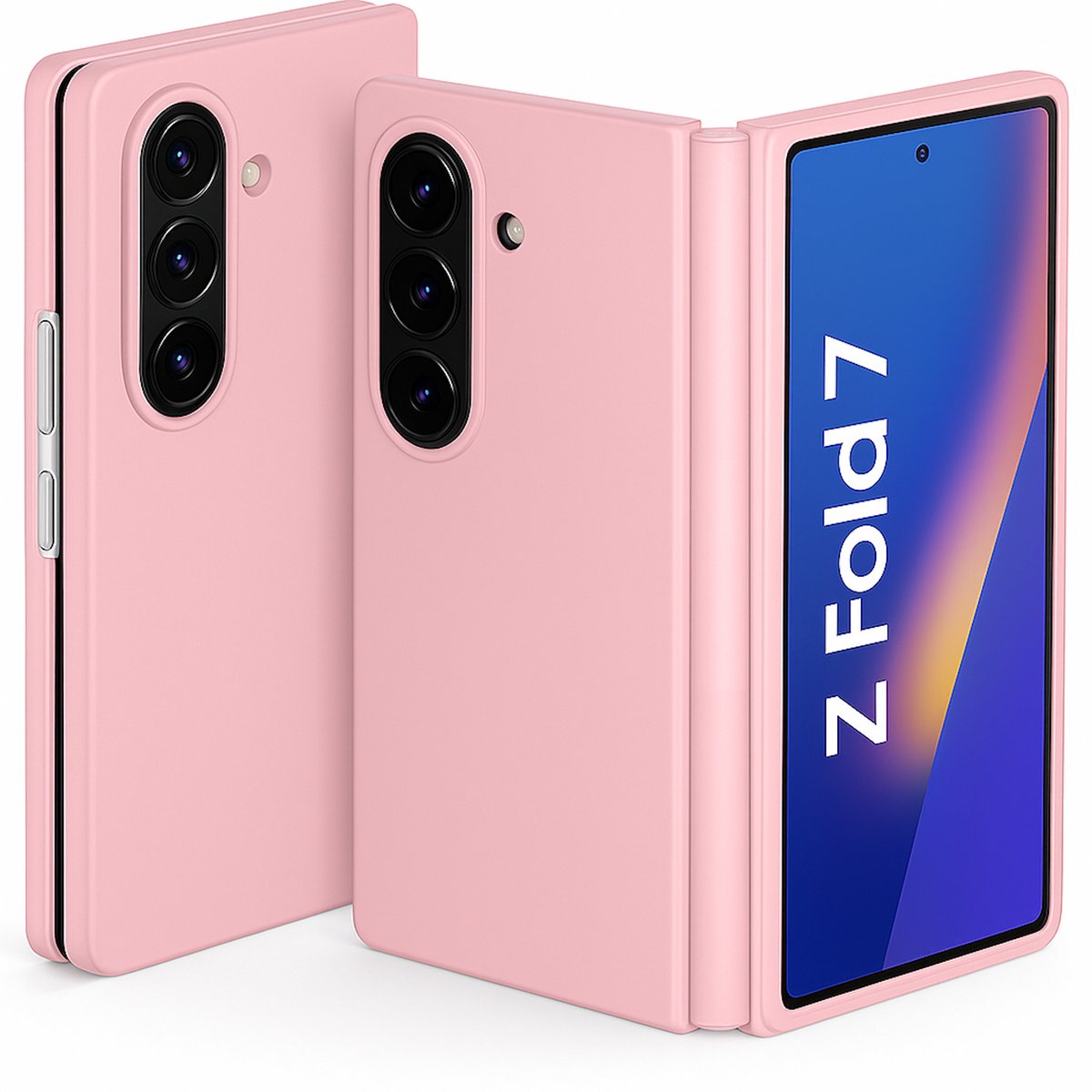 Hoesje geschikt voor Samsung Galaxy Z Fold 7 - Mat Back Case Roze