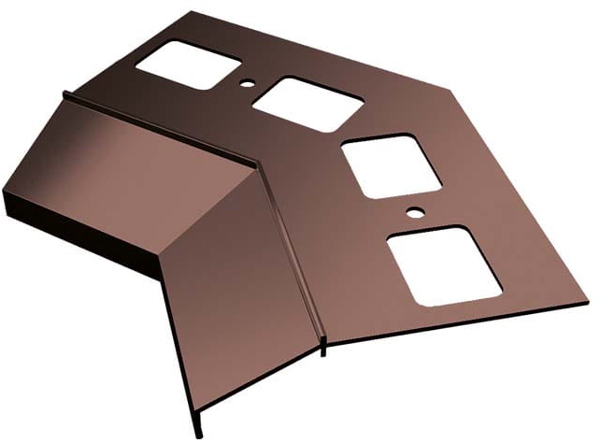 Renoplast® Aluminium Binnenhoek 135° Voor Dakgoot Profiel K100 Bruin - Afwerking Van Terrassen En Balkons - Tegelvloeren Op Lijmmortel - Waterafvoersystemen Hoekprofiel - Gepoedercoat
