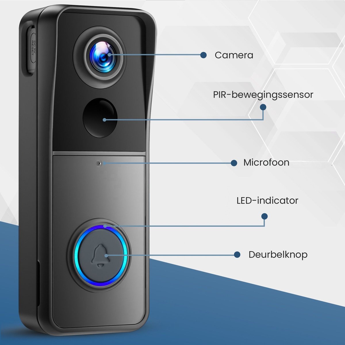 Powell Deurbel met Camera - Deurbel Draadloos - Video Deurbel - Met Wifi - Met Microfoon - 2K Video - 32GB Geheugen - Zwart — cadeau in Elektronica - foto 7