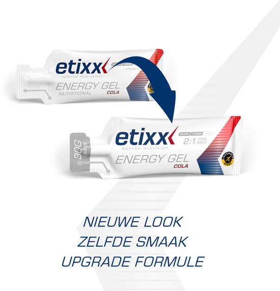 Etixx Energy Gel Cola - Sports Nutrition - Energy Gel - 12 x 40 ml - Cola- 30G Koolhydraten - Snelle Energielevering - Langdurig effect - Optimale opname - 2:1 Glucose:Fructose - Verbeterde Formule — afbeelding 5