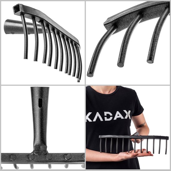 KADAX Tuinhark van staal, steenhark, hark zonder steel, robuuste rekenkop, hark, tuingereedschap (rechthoekig, 12 tanden) van Merkloos	 — afbeelding 5