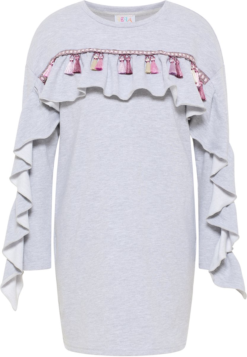 IZIA Sweat jurk grijs melange