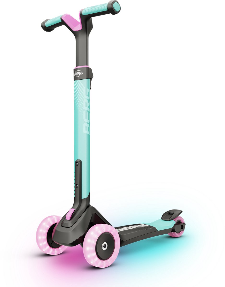 BERG Nexo Step - Kinderstep - Opvouwbaar - In hoogte verstelbaar - Incl. LED-deck + LED wielen - 2 tot 12 jaar - Mint