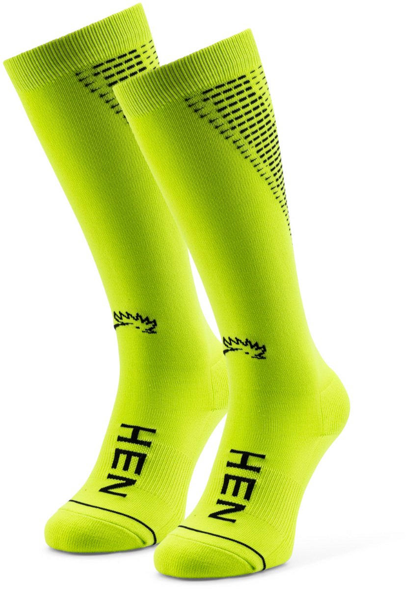 Hen Sportsgear Compressiesokken - geel - 39/42 - 2 stuks - ademend en energiek ondersteunend
