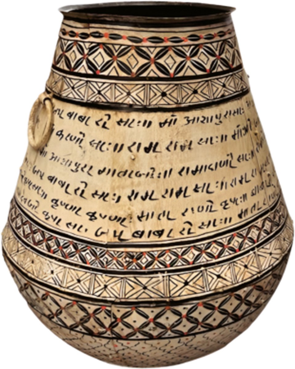 Iron pot painted D51H62cm.