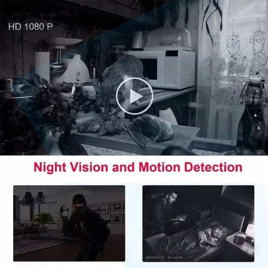 Mini Bodycamera 1080P HD - Draagbare Spycam met Nachtzicht, Bewegingsdetectie & Groothoeklens - Magnetische Beveiligingscamera met Loop Opname - Espiacamera voor Thuis, Auto of Kleding van Sprotek — afbeelding 3