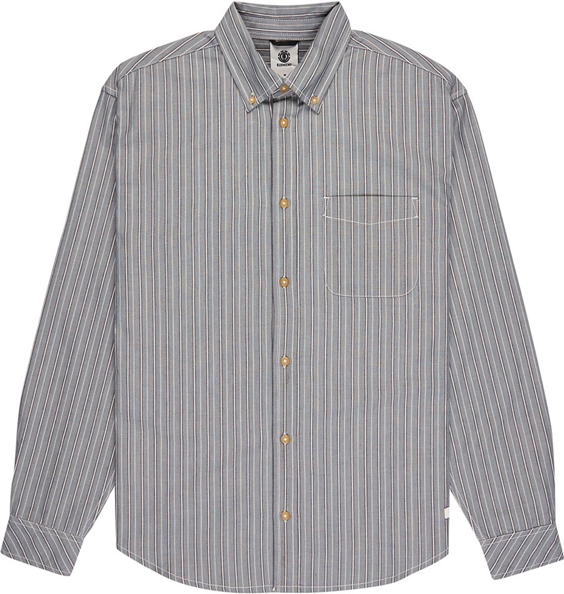 Element Button Down Regular Fit Overhemd Met Lange Mouwen M Man Chambray Stripes