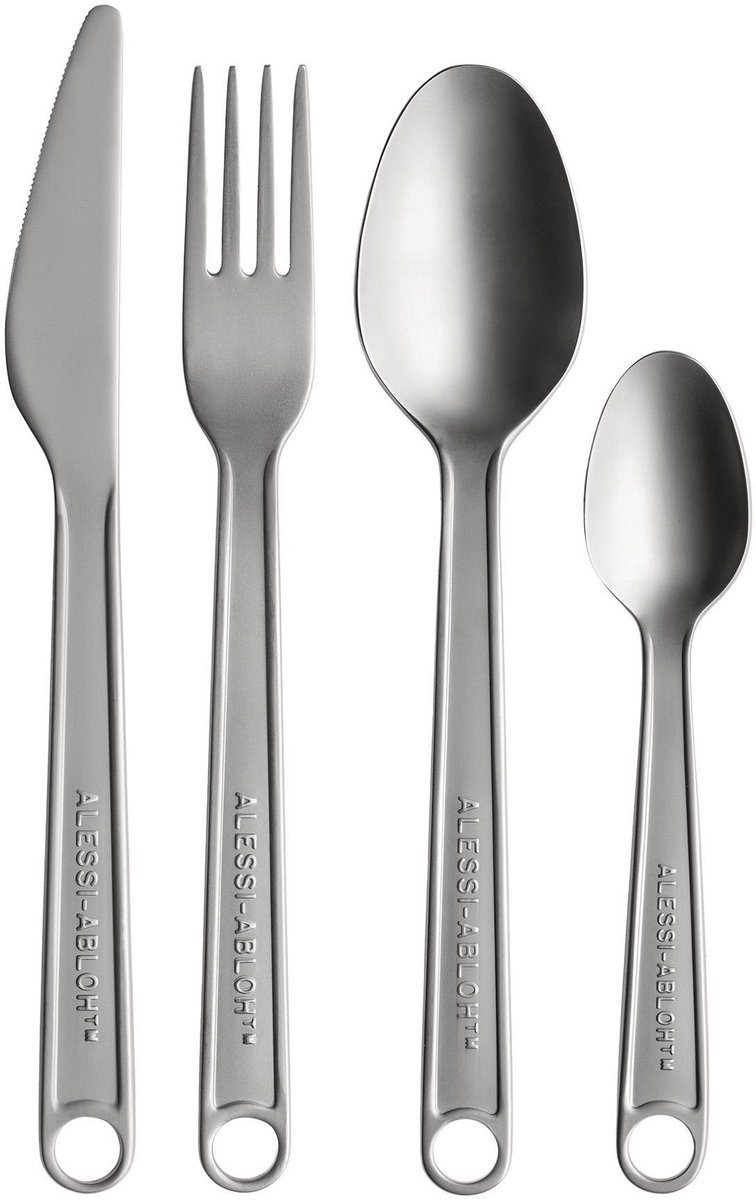 Alessi Bestekset Conversational Objects - VA02S4 - 4 delig - door Virgil Abloh