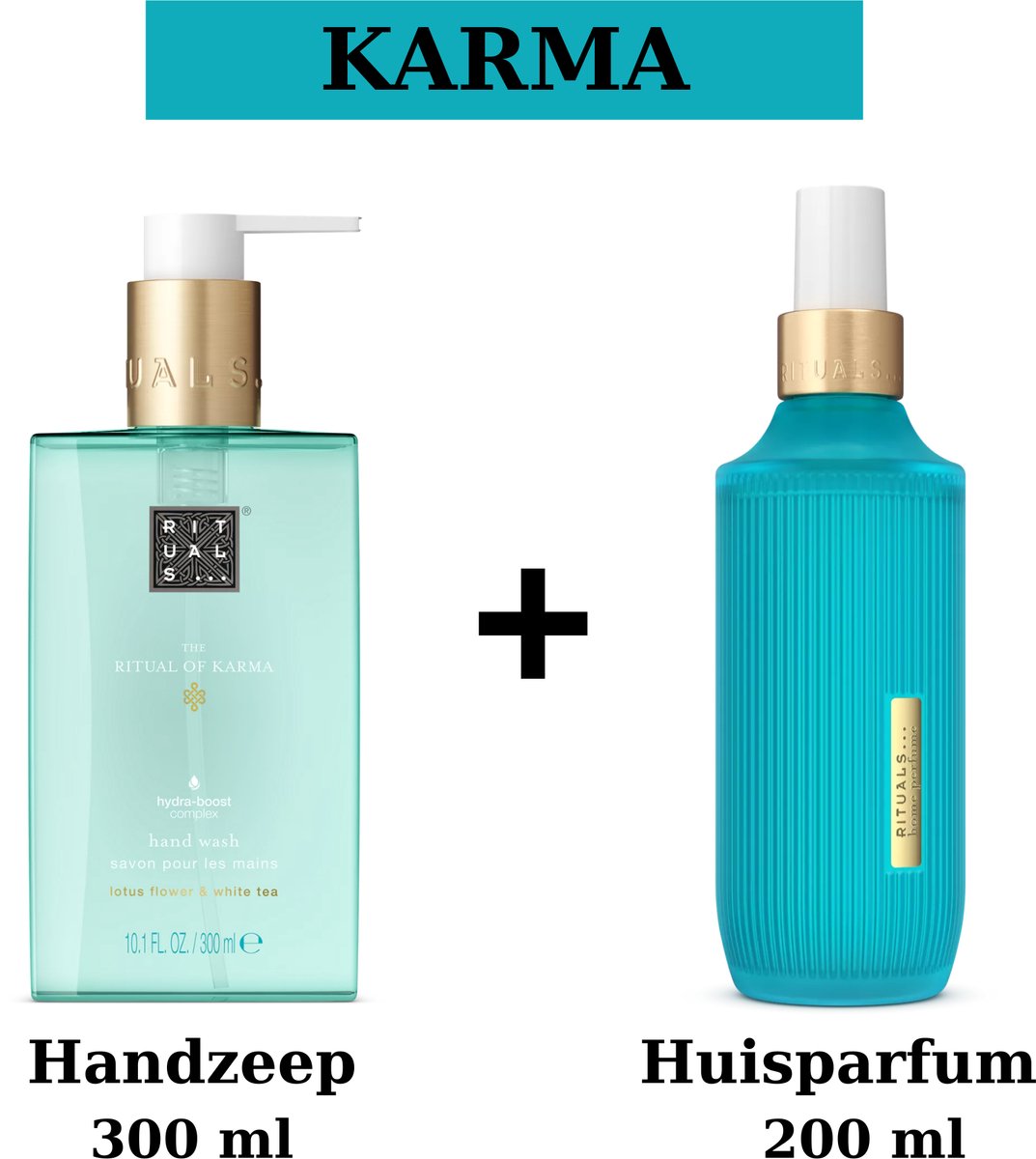 Rituals - Karma - Bath Set - Handzeep 300 ml + Huisparfum 200 ml + Gift bag - Hand Wash 300 ml + Home Perfume 200 ml