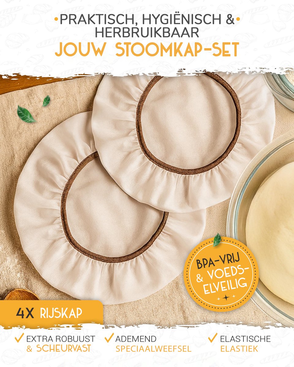 WQDD STANPET 4 stuks afdekhoezen voor broodbakken, ademende fermentatiemandafdekkingen voor sourdough, ronde kommen en levensmiddelen, praktische vershoudkappen als bakaccessoire voor rijsmandjes en WQDD STANPET 4 stuks afdekhoezen voor broodbakken, ademende fermentatiemandafdekkingen voor sourdough, ronde kommen en levensmiddelen, praktische vershoudkappen als bakaccessoire voor rijsmandjes en
