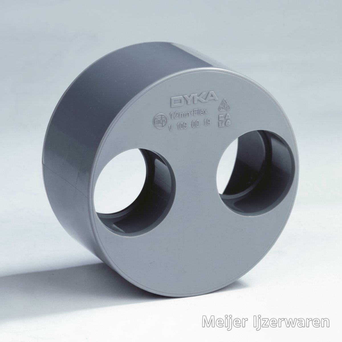 DYKA - PVC lijm dubbele verloopring 110 x 40 - 40 mm - Spie x Lijmmof – Grijs - KOMO - Art: 8716936014623