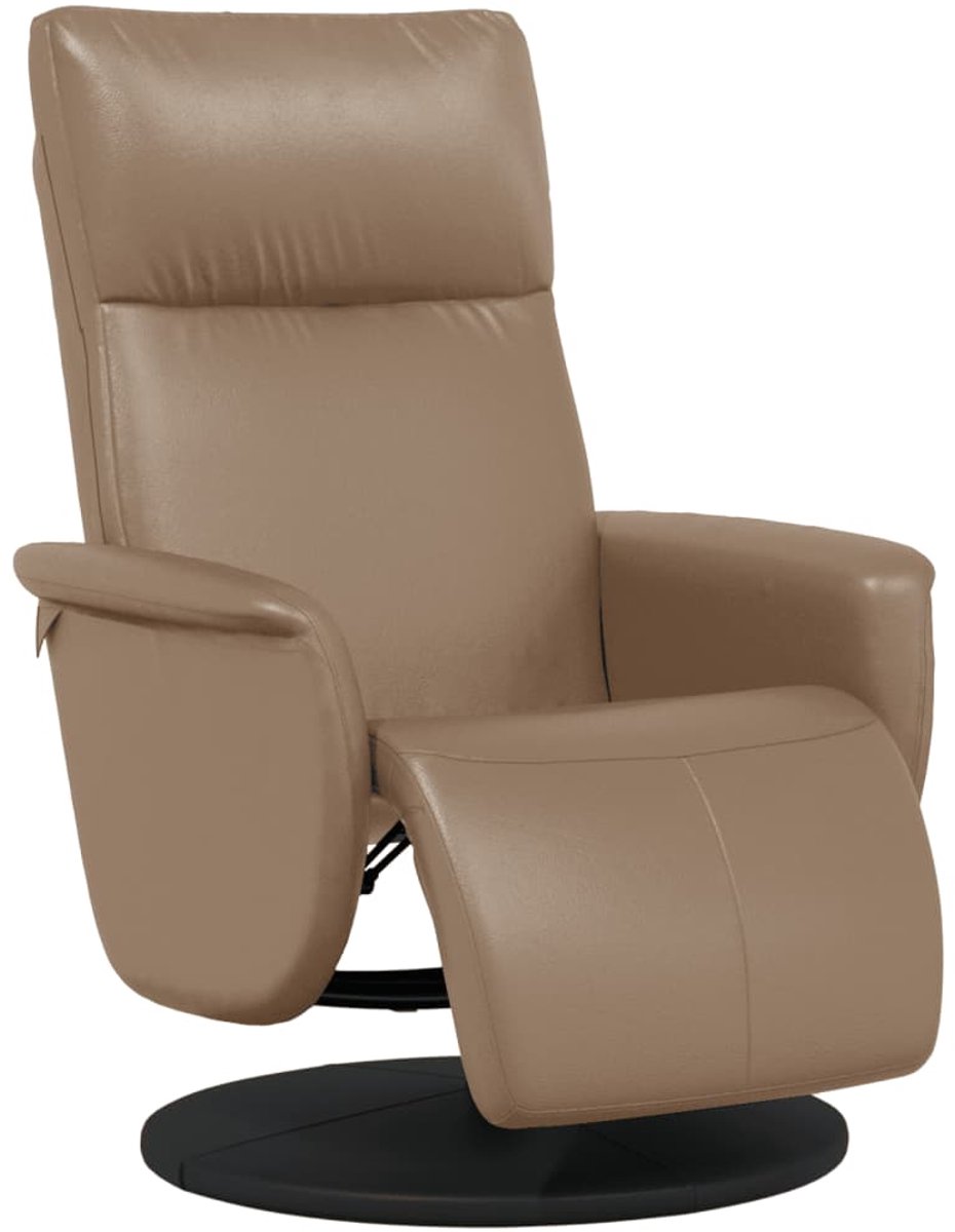 vidaXL Fauteuil - verstelbaar - met - voetensteun - kunstleer - cappuccinokleur