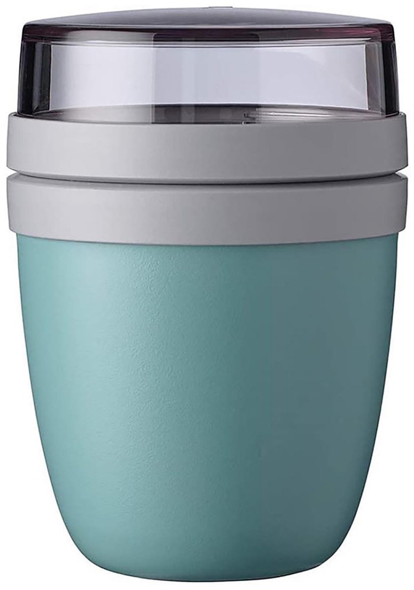 EXCITAT Ontbijtgranenbeker - Praktische yoghurtbeker - Yoghurt- en ontbijtgranenverdeler - Vriezer-, magnetron- en vaatwasserbestendig - 500 ml + 200 ml - Groen