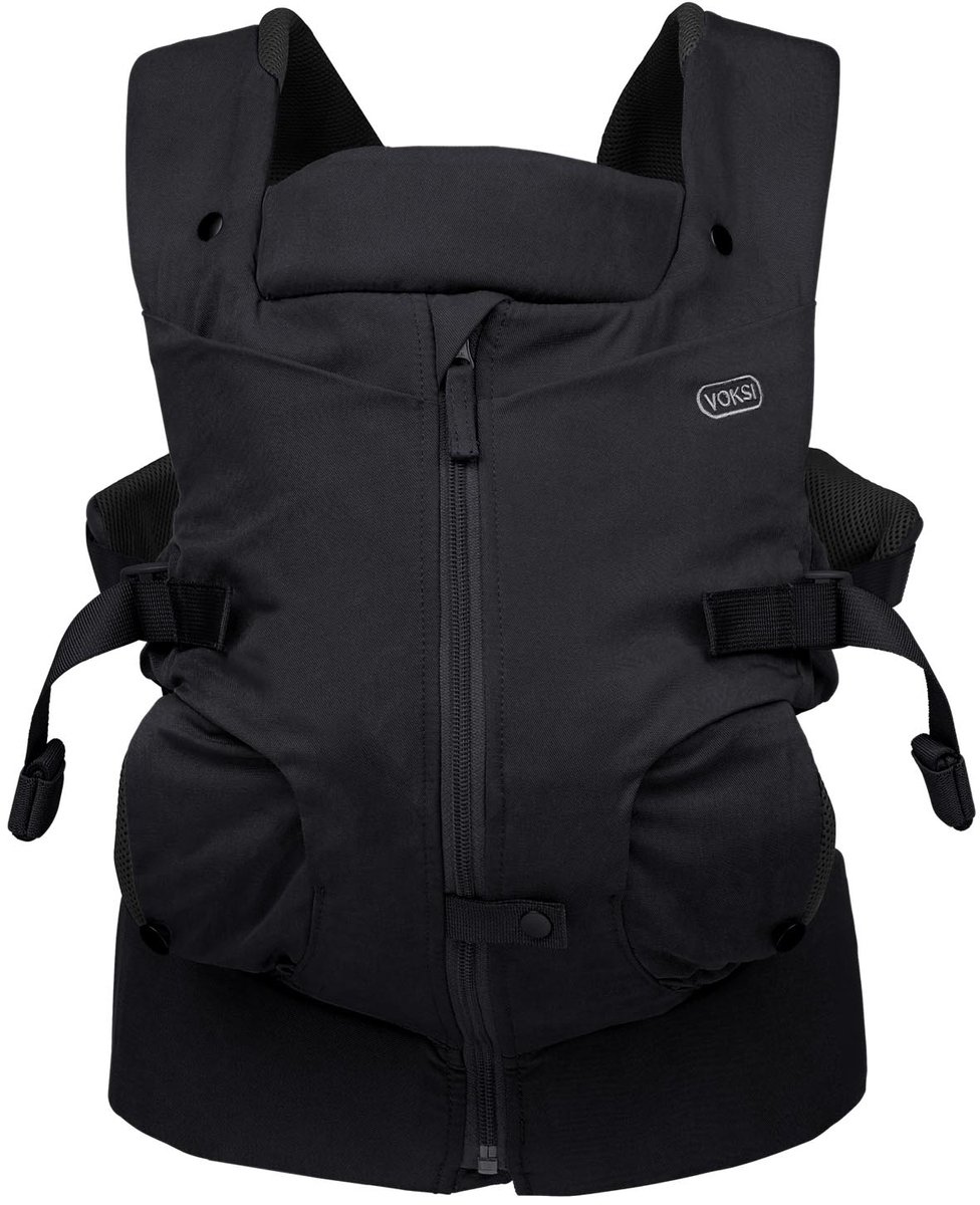 Voksi Draagzak Huddle - Draagzak - Draagzak Baby - Buikdrager - Newborn draagzak - Draagzak pasgeborenen - Black