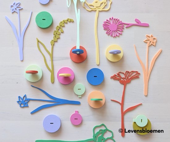 Créations d'Ici - Fleur de naissance avec coeur en bois - Jonquille - Décembre - MDF Zwart - Bois