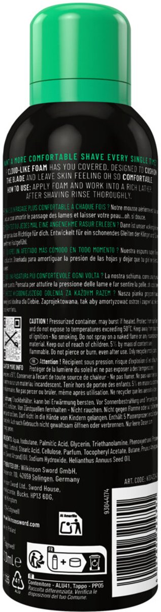 Wilkinson Sensitive Shave Foam - 3 x 200 ml - Voordeelverpakking