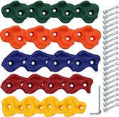 Kinderen Klimgrepen Klimstenen 10 Stuks - belastbaar tot 200 kg - inclusief bevestigingsmateriaal - klimwandhouders set voor kinderen buiten - Multicolor